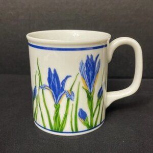 Curzon Blue Iris Ceramic Coffee Tea Mug Japan Garden Cottage Floral